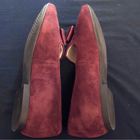 Cole Haan Tali Bow Suede Loafer Cordovan Burgundy Color Gold Hardware Size 5 B - Picture 7 of 11